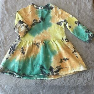 Kira Tie-Dye Long Sleeve Dress size 4 youth 100% cotton made in USA